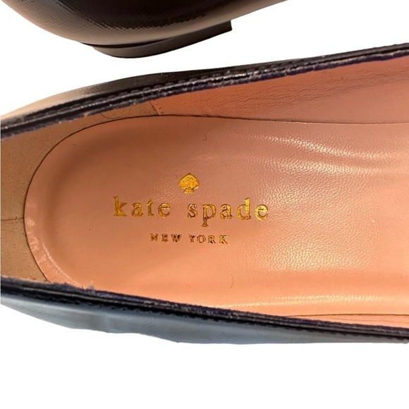Kate Spade Women's Navy Patent Leather Jewel Buckle Toe Flats Size 10 NWOT - Picture 7 of 12